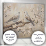 Soft White Dove Blossom Branch Romantic Nature Painting Canvas Wall Art Print Decor Picture Ready to Hang
