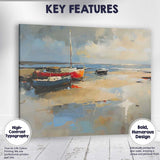 Colourful Harbour Fishing Boats Coastal Waterscape Painting Canvas Wall Art Print Decor Picture Ready to Hang