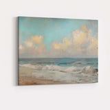 Soft Turquoise Ocean Waves Coastal Beach Seascape Painting Canvas Wall Art Print Decor Picture Ready to Hang