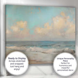 Soft Turquoise Ocean Waves Coastal Beach Seascape Painting Canvas Wall Art Print Decor Picture Ready to Hang