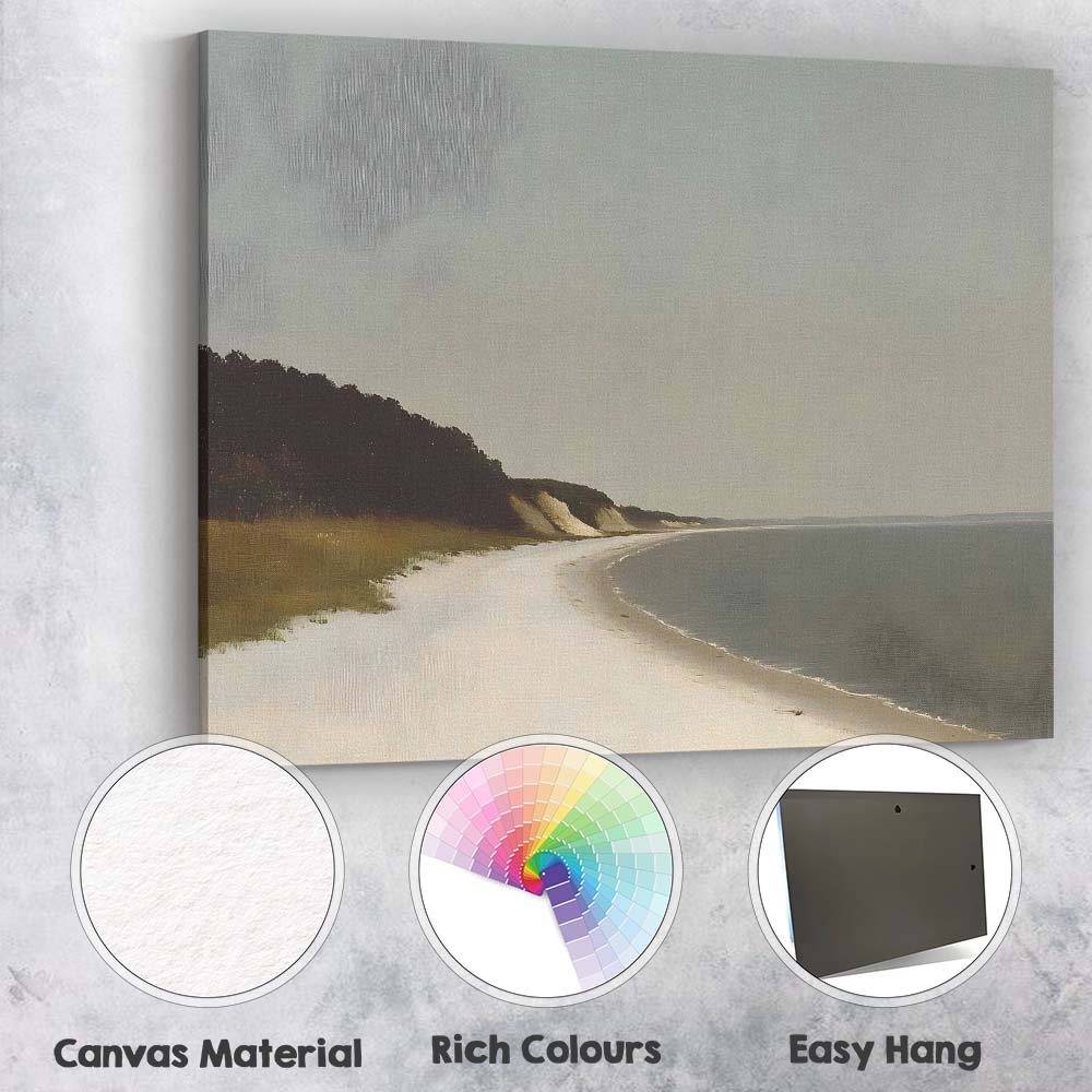 Coastal Sand Dunes Tranquil Seaside Beach Landscape Canvas Wall Art Print Decor Picture Ready to Hang
