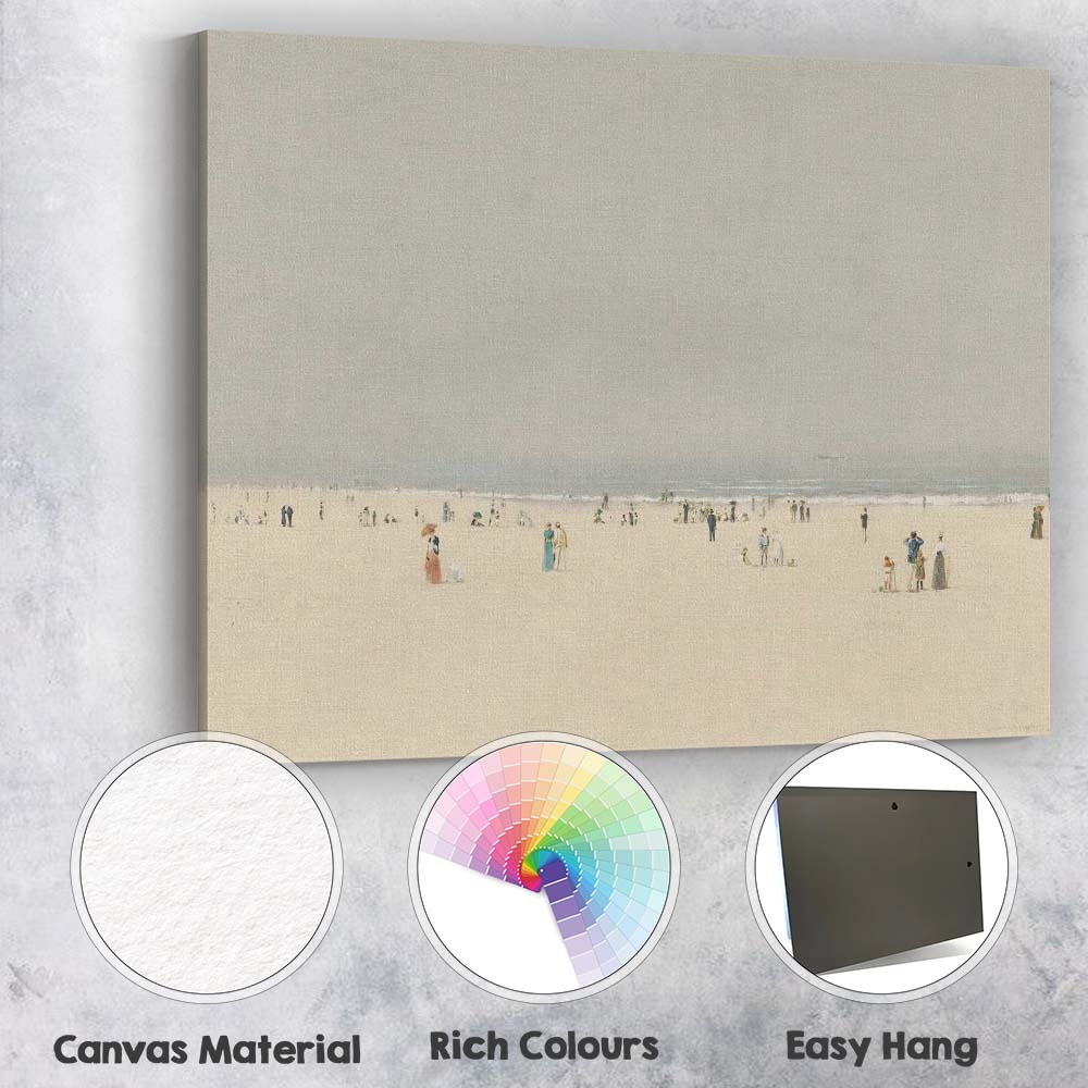 Minimalist Beach Figures Coastal Seascape Impressionist Canvas Wall Art Print Decor Picture Ready to Hang