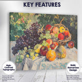 Colourful Fruit Basket Still Life Impressionist Painting Canvas Wall Art Print Decor Picture Ready to Hang
