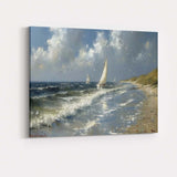 Impressionist Sailing Boats Coastal Seascape Ocean Canvas Wall Art Print Decor Picture Ready to Hang