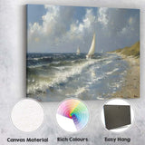 Impressionist Sailing Boats Coastal Seascape Ocean Canvas Wall Art Print Decor Picture Ready to Hang