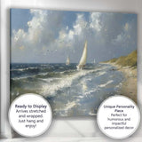 Impressionist Sailing Boats Coastal Seascape Ocean Canvas Wall Art Print Decor Picture Ready to Hang