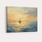 Peaceful Sunset Sailboat Tranquil Ocean Seascape Canvas Wall Art Print Decor Picture Ready to Hang