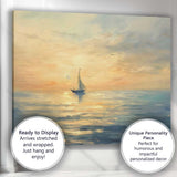 Peaceful Sunset Sailboat Tranquil Ocean Seascape Canvas Wall Art Print Decor Picture Ready to Hang