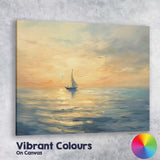 Peaceful Sunset Sailboat Tranquil Ocean Seascape Canvas Wall Art Print Decor Picture Ready to Hang