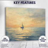 Peaceful Sunset Sailboat Tranquil Ocean Seascape Canvas Wall Art Print Decor Picture Ready to Hang