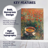 Rustic Tomato Soup Bowl Wild Poppy Garden Impressionist Canvas Wall Art Print Decor Picture Ready to Hang