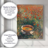 Rustic Tomato Soup Bowl Wild Poppy Garden Impressionist Canvas Wall Art Print Decor Picture Ready to Hang