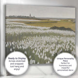 White Cotton Grass Meadow Rural Landscape Canvas Wall Art Print Decor Picture Ready to Hang