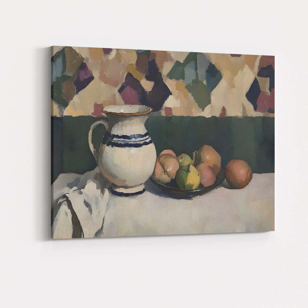Modern Rustic Ceramic Jug Fruit Still Life Canvas Wall Art Print Decor Picture Ready to Hang