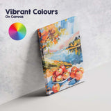 Colourful Contemporary Apple Still Life Abstract Landscape Canvas Wall Art Print Decor Picture Ready to Hang
