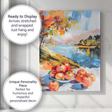 Colourful Contemporary Apple Still Life Abstract Landscape Canvas Wall Art Print Decor Picture Ready to Hang