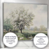 Blooming White Blossom Tree Pastoral Sheep Landscape Canvas Wall Art Print Decor Picture Ready to Hang