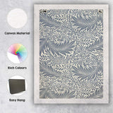 Blue Grey Tropical Palm Leaf Botanical Floral Seamless Pattern Canvas Wall Art Print Decor Picture Ready to Hang