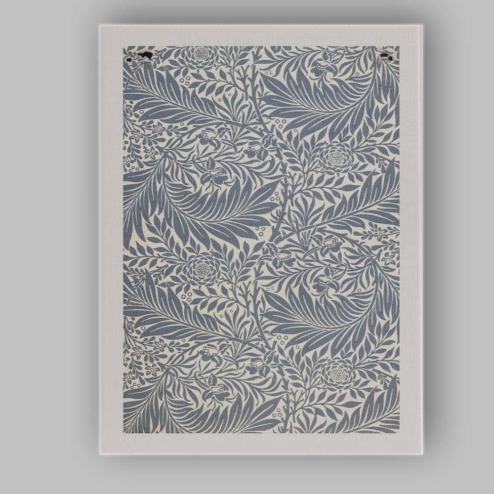 Blue Grey Tropical Palm Leaf Botanical Floral Seamless Pattern Canvas Wall Art Print Decor Picture Ready to Hang