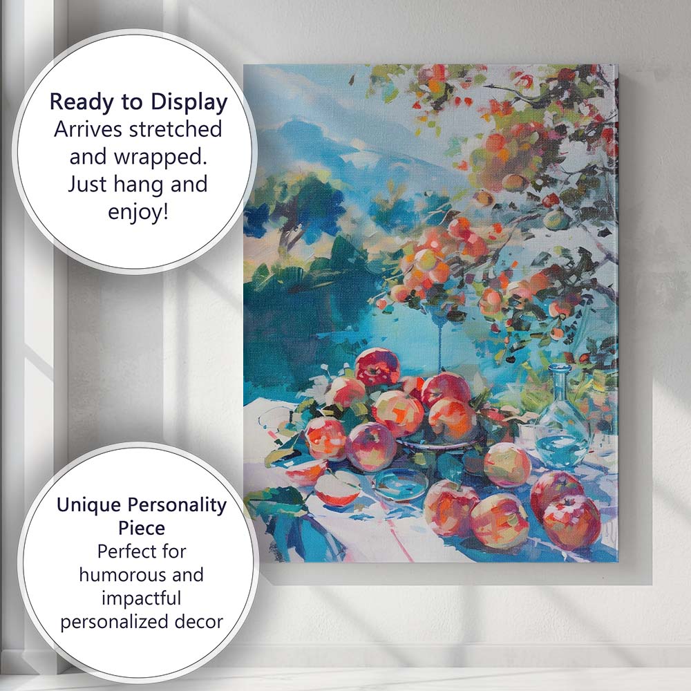 Vibrant Apple Still Life Orchard Impressionist Painting Canvas Wall Art Print Decor Picture Ready to Hang