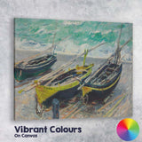 Colourful Fishing Boats Coastal Harbour Impressionist Painting Canvas Wall Art Print Decor Picture Ready to Hang
