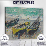 Colourful Fishing Boats Coastal Harbour Impressionist Painting Canvas Wall Art Print Decor Picture Ready to Hang