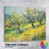 Vibrant Olive Grove Mediterranean Countryside Impressionist Landscape Canvas Wall Art Print Decor Picture Ready to Hang