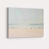 Minimalist Beach Walkers Tranquil Coastal Horizon Contemporary Landscape Canvas Wall Art Print Decor Picture Ready to Hang