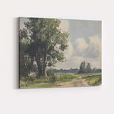 Watercolour Woodland Country Lane Green Tree Landscape Canvas Wall Art Print Decor Picture Ready to Hang