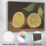 Classic Oil Painting Fresh Lemon Half Still Life Kitchen Canvas Wall Art Print Decor Picture Ready to Hang
