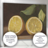 Classic Oil Painting Fresh Lemon Half Still Life Kitchen Canvas Wall Art Print Decor Picture Ready to Hang