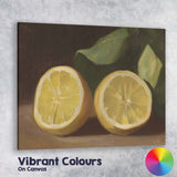 Classic Oil Painting Fresh Lemon Half Still Life Kitchen Canvas Wall Art Print Decor Picture Ready to Hang
