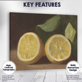 Classic Oil Painting Fresh Lemon Half Still Life Kitchen Canvas Wall Art Print Decor Picture Ready to Hang