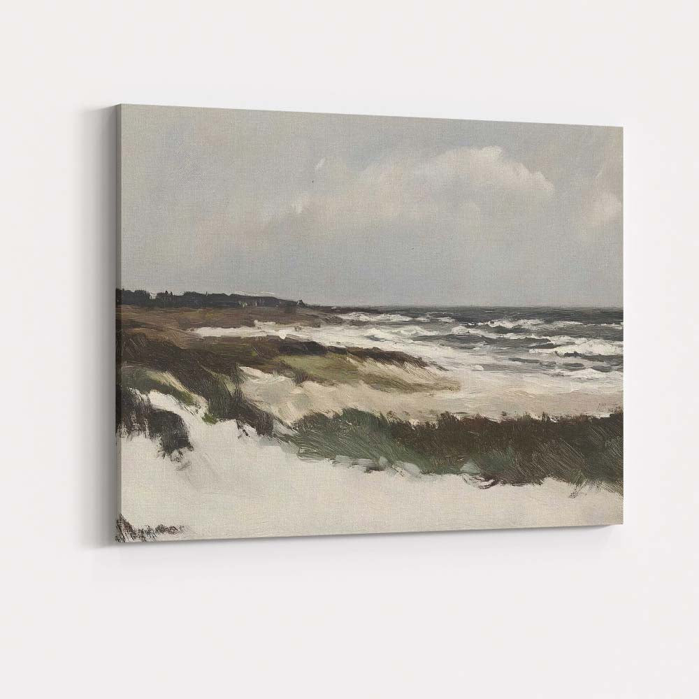 Abstract Coastal Dunes Windswept Seascape Impressionist Landscape Canvas Wall Art Print Decor Picture Ready to Hang