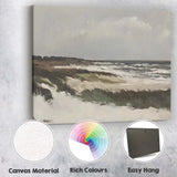 Abstract Coastal Dunes Windswept Seascape Impressionist Landscape Canvas Wall Art Print Decor Picture Ready to Hang