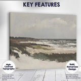 Abstract Coastal Dunes Windswept Seascape Impressionist Landscape Canvas Wall Art Print Decor Picture Ready to Hang