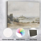 Minimalist Watercolour Country Church Misty Rural Landscape Canvas Wall Art Print Decor Picture Ready to Hang
