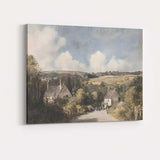 Traditional English Village Country Lane Rural Landscape Canvas Wall Art Print Decor Picture Ready to Hang