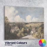 Traditional English Village Country Lane Rural Landscape Canvas Wall Art Print Decor Picture Ready to Hang