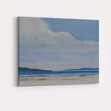 Minimalist Blue Coastal Horizon Beach Seascape Canvas Wall Art Print Decor Picture Ready to Hang
