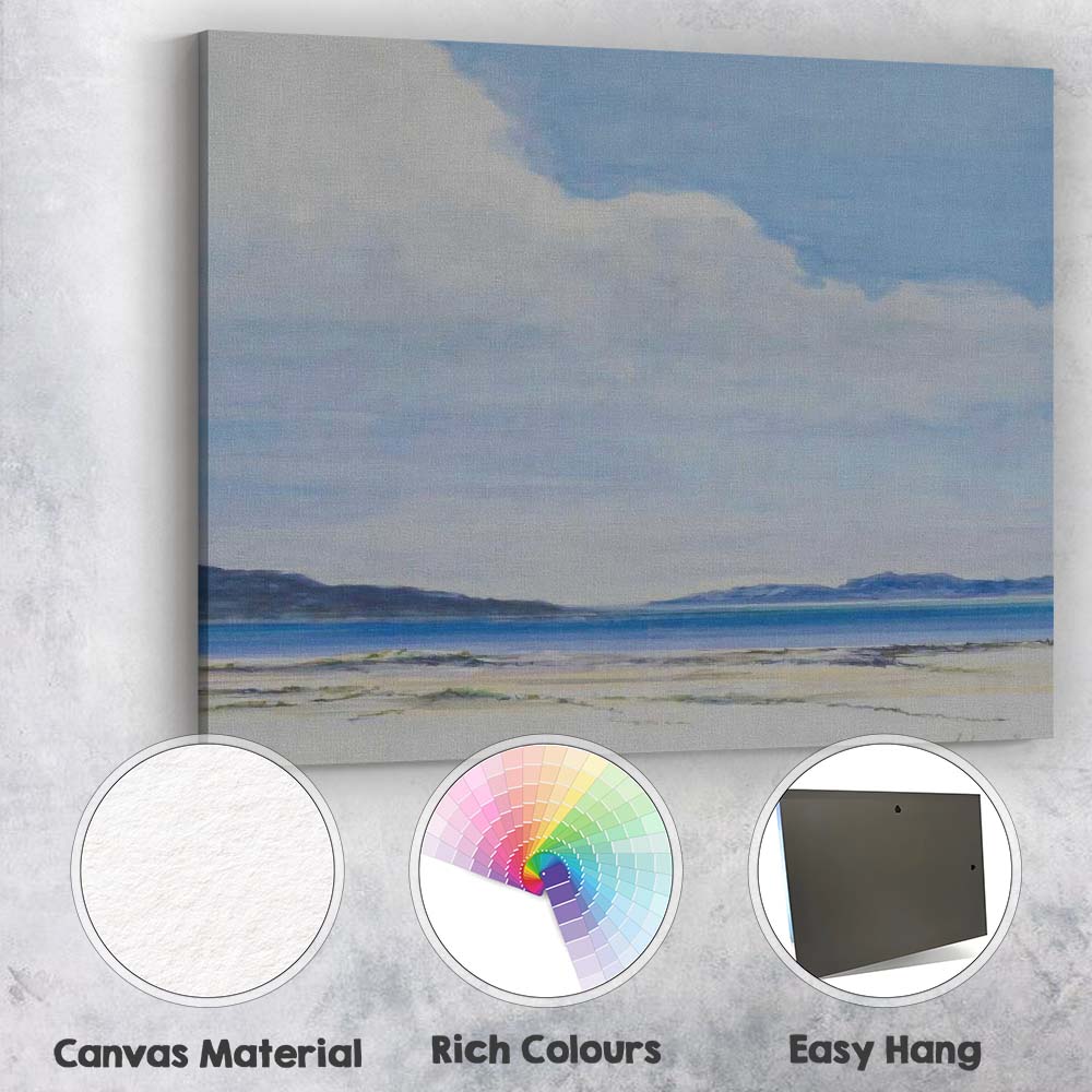Minimalist Blue Coastal Horizon Beach Seascape Canvas Wall Art Print Decor Picture Ready to Hang