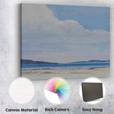 Minimalist Blue Coastal Horizon Beach Seascape Canvas Wall Art Print Decor Picture Ready to Hang