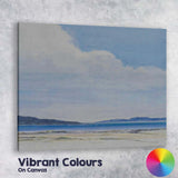Minimalist Blue Coastal Horizon Beach Seascape Canvas Wall Art Print Decor Picture Ready to Hang