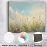 Delicate Wildflower Meadow Botanical Watercolour Landscape Canvas Wall Art Print Decor Picture Ready to Hang