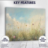 Delicate Wildflower Meadow Botanical Watercolour Landscape Canvas Wall Art Print Decor Picture Ready to Hang