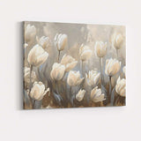 Elegant White Tulip Floral Botanical Canvas Wall Art Print Decor Picture Ready to Hang