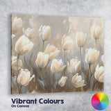 Elegant White Tulip Floral Botanical Canvas Wall Art Print Decor Picture Ready to Hang