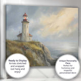 Coastal Lighthouse Stormy Sea Impressionist Seascape Canvas Wall Art Print Decor Picture Ready to Hang