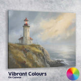 Coastal Lighthouse Stormy Sea Impressionist Seascape Canvas Wall Art Print Decor Picture Ready to Hang