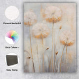 Soft Neutral Dandelion Seed Head Botanical Minimalist Floral Canvas Wall Art Print Decor Picture Ready to Hang